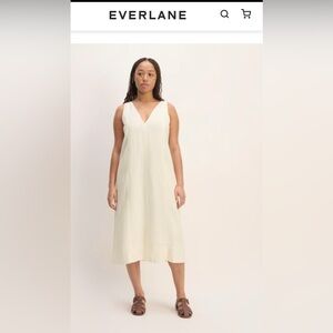 NWT Everlane Off White V-Neck 100% Linen Dress